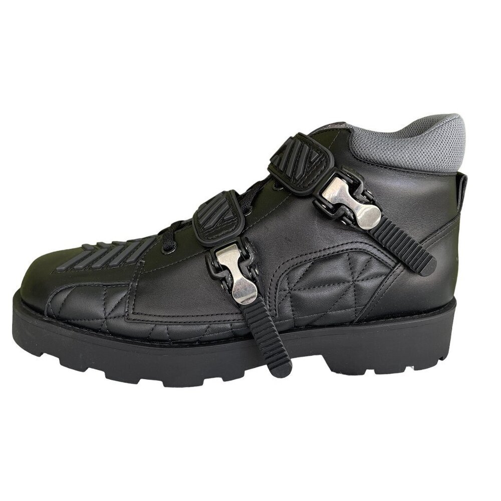 Gucci 718665 Black Leather Quebec Hi-top‎ Calf Men's Sneakers Shoe, Sz G10